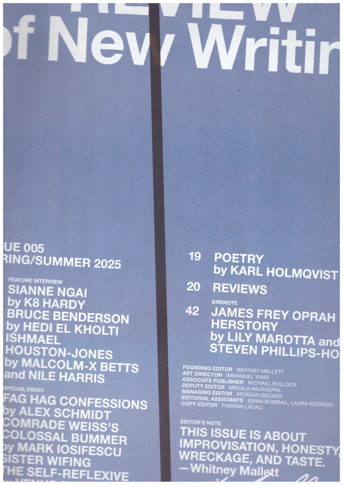The Whitney Review of New Writing #5 Spring/Summer 2025
