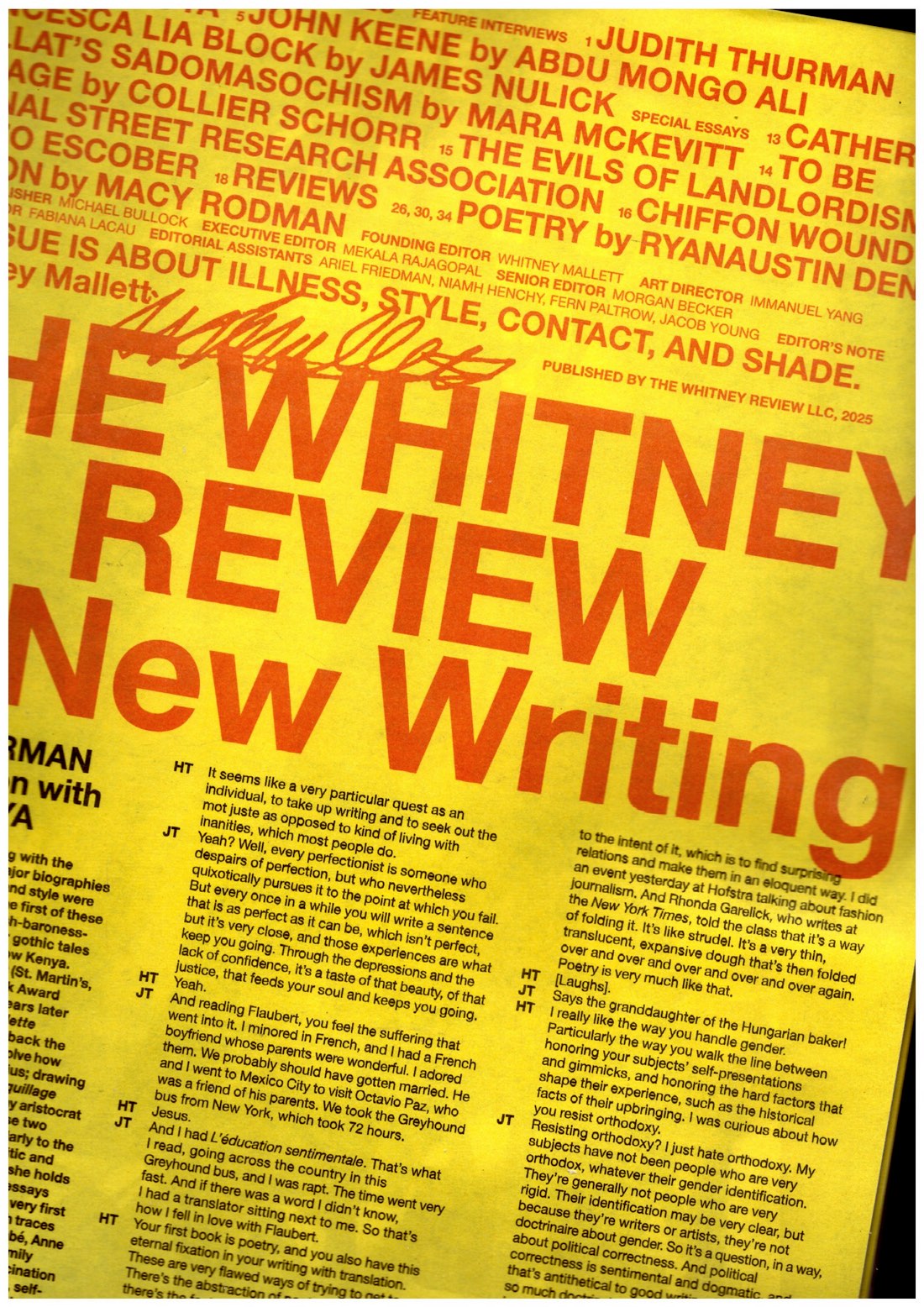 The Whitney Review of New Writing #6 Fall/Winter 2026