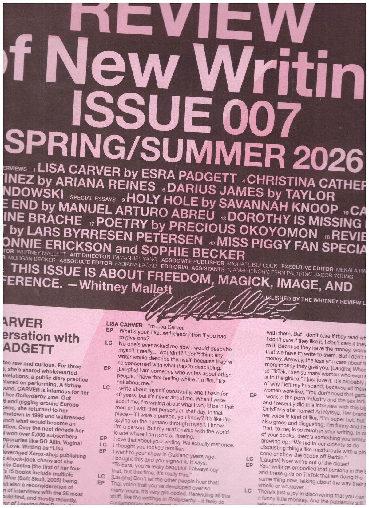 The Whitney Review of New Writing Issue 7